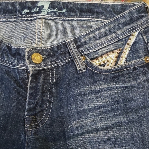7 FOR ALL MANKIND Bootcut Blue Jeans sz 3 - Picture 5 of 7